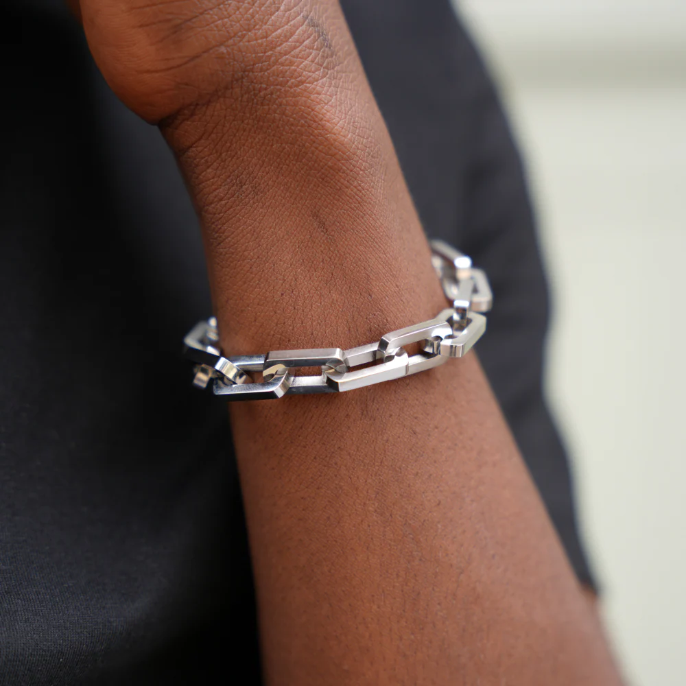 10MM Chunky Bracelet - Silver - Image 3
