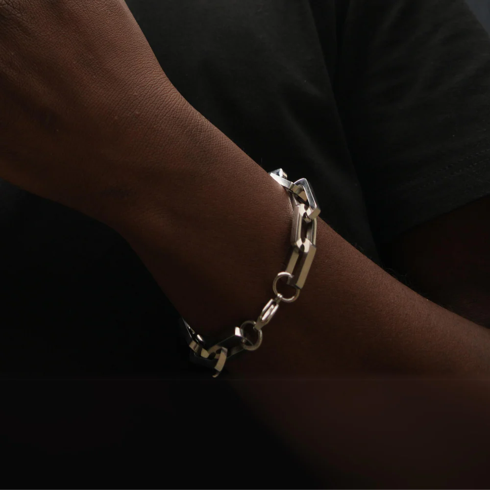 10MM Chunky Bracelet - Silver - Image 6