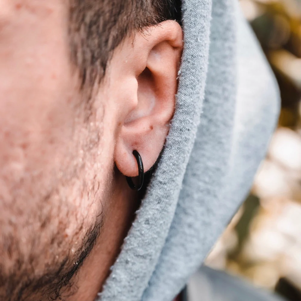 Black Hoop Earrings - Image 4