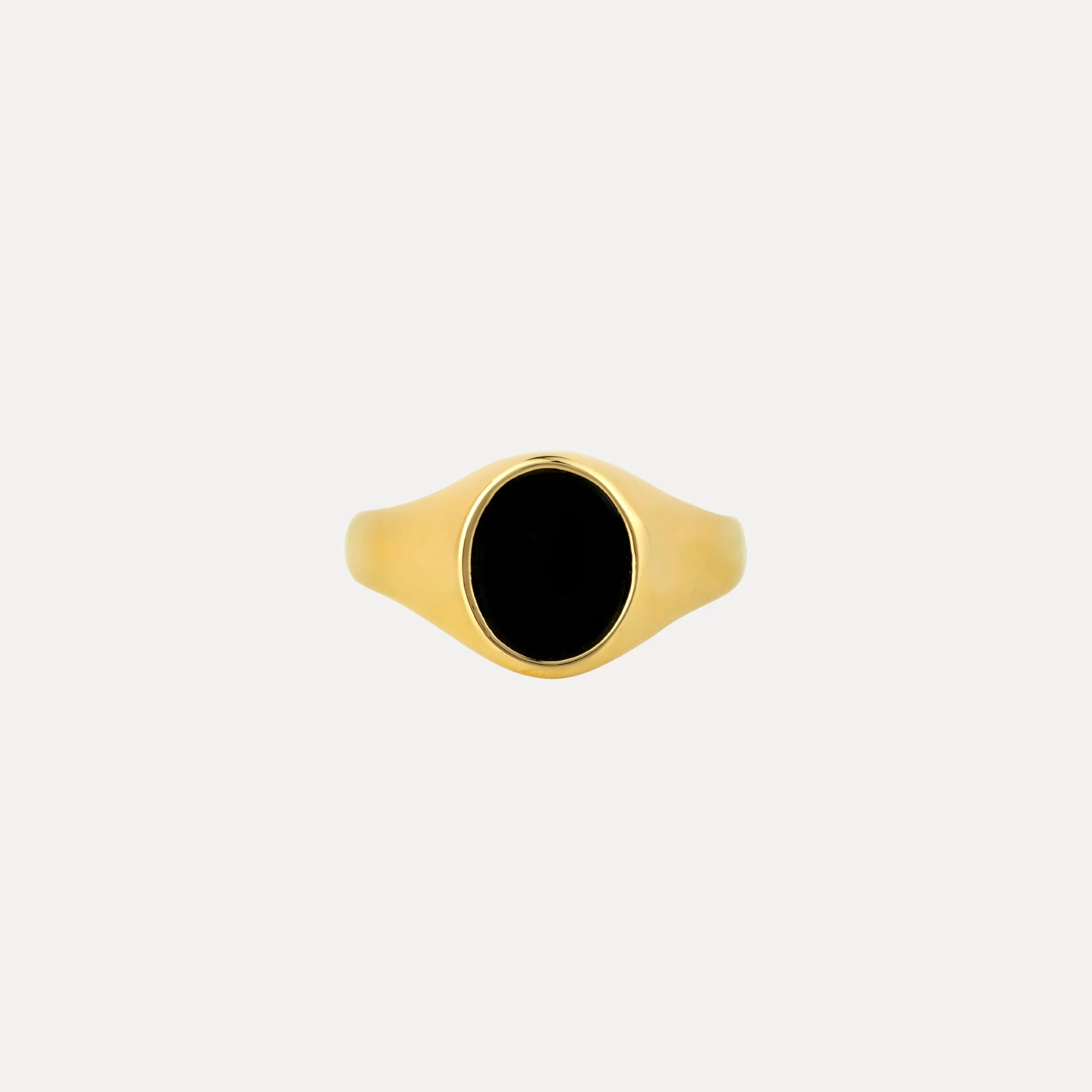 Black Onyx Signet Ring - Gold - Image 6
