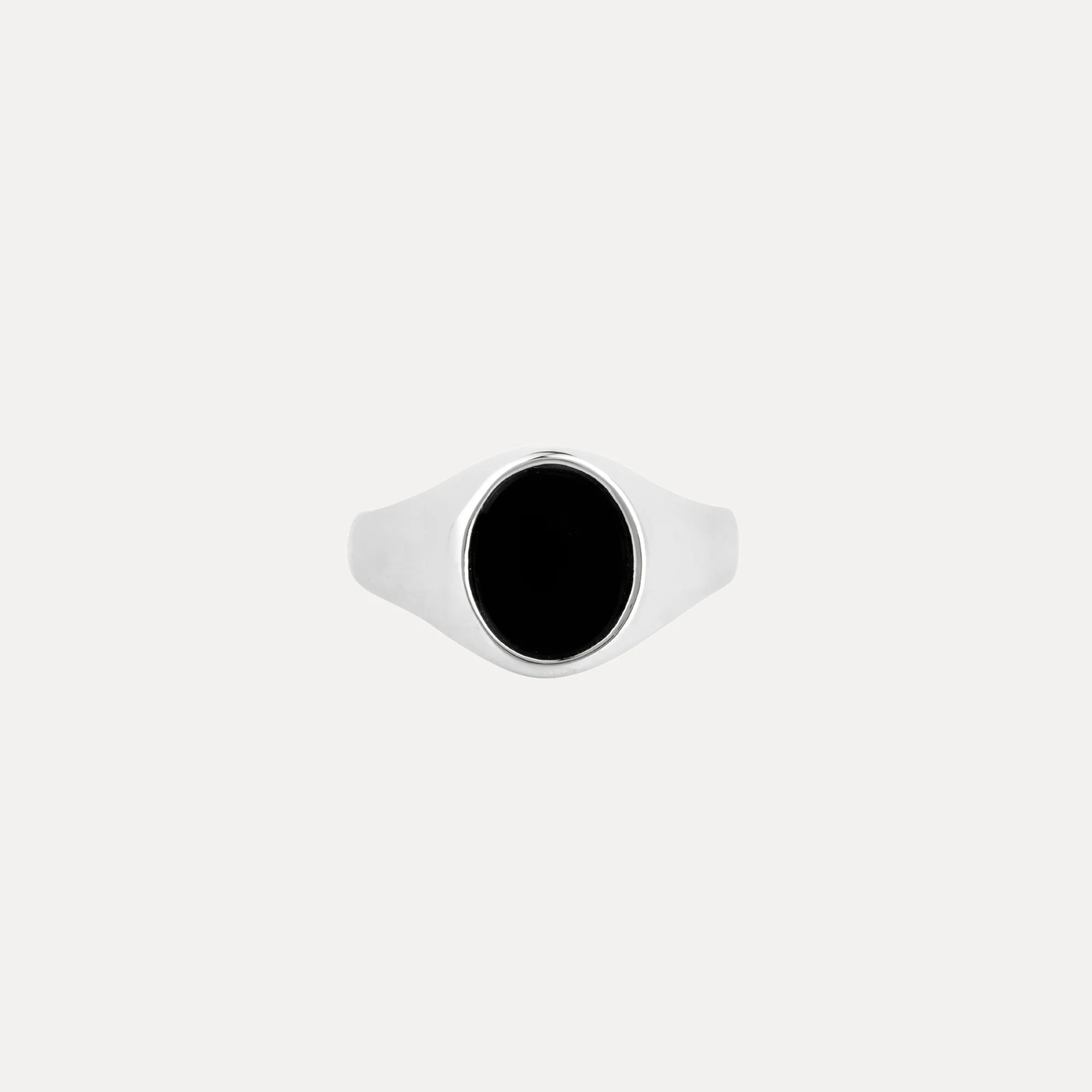 Black Onyx Signet Ring - Silver - Image 5