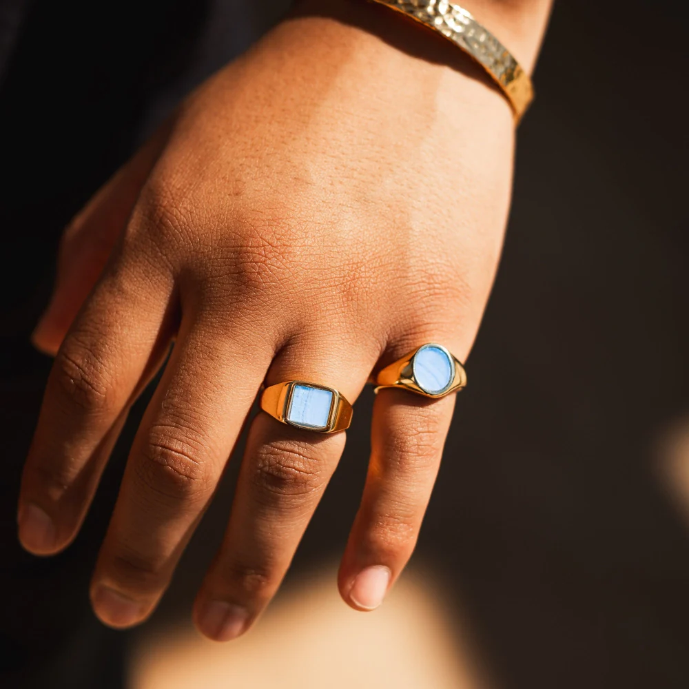 Blue Lace Agate Ring - Silver - Image 4