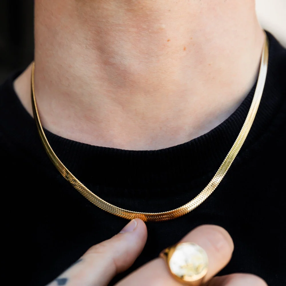 Gold Flat Snake Chain (5MM) - Image 3