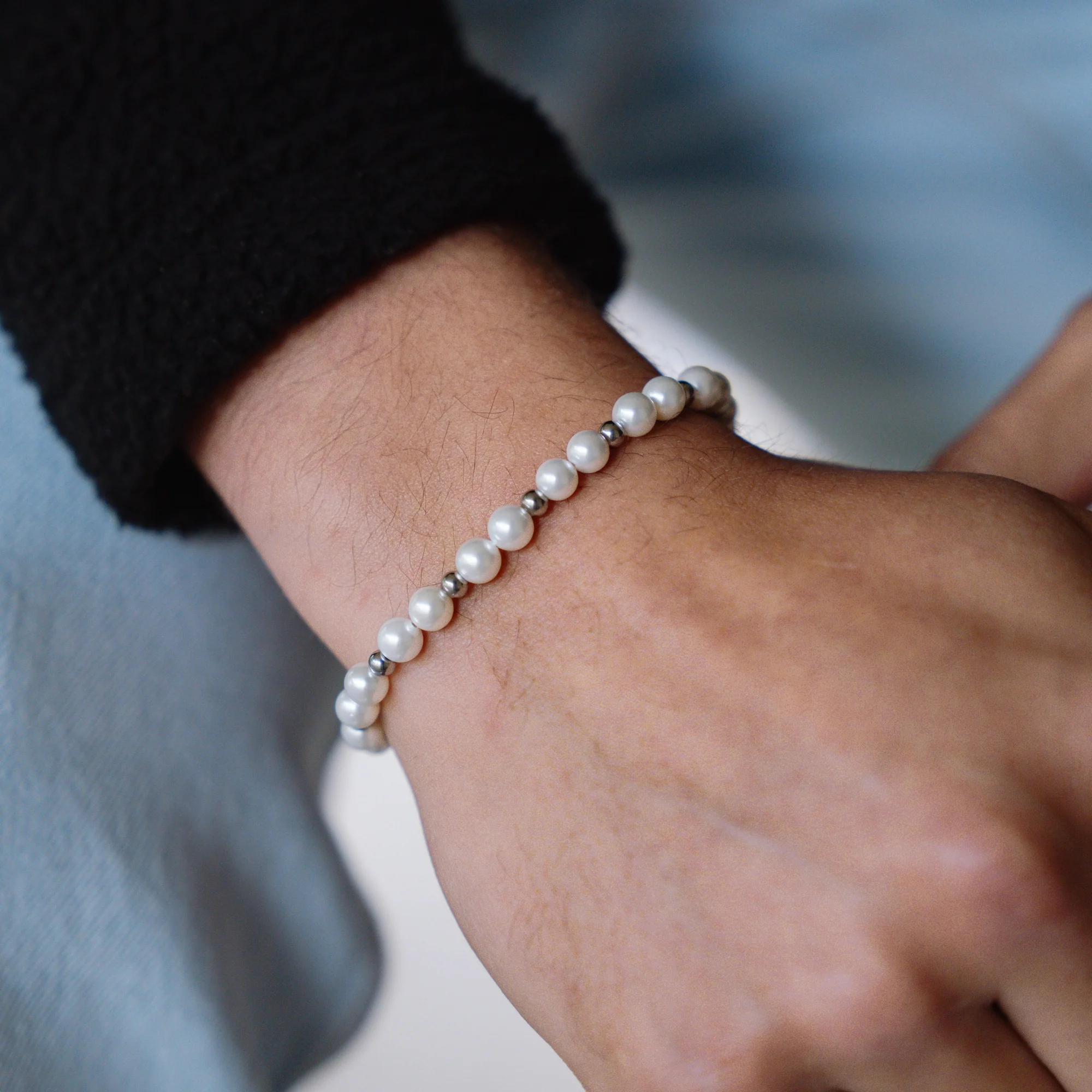 Silver Pearl Bracelet - Image 4