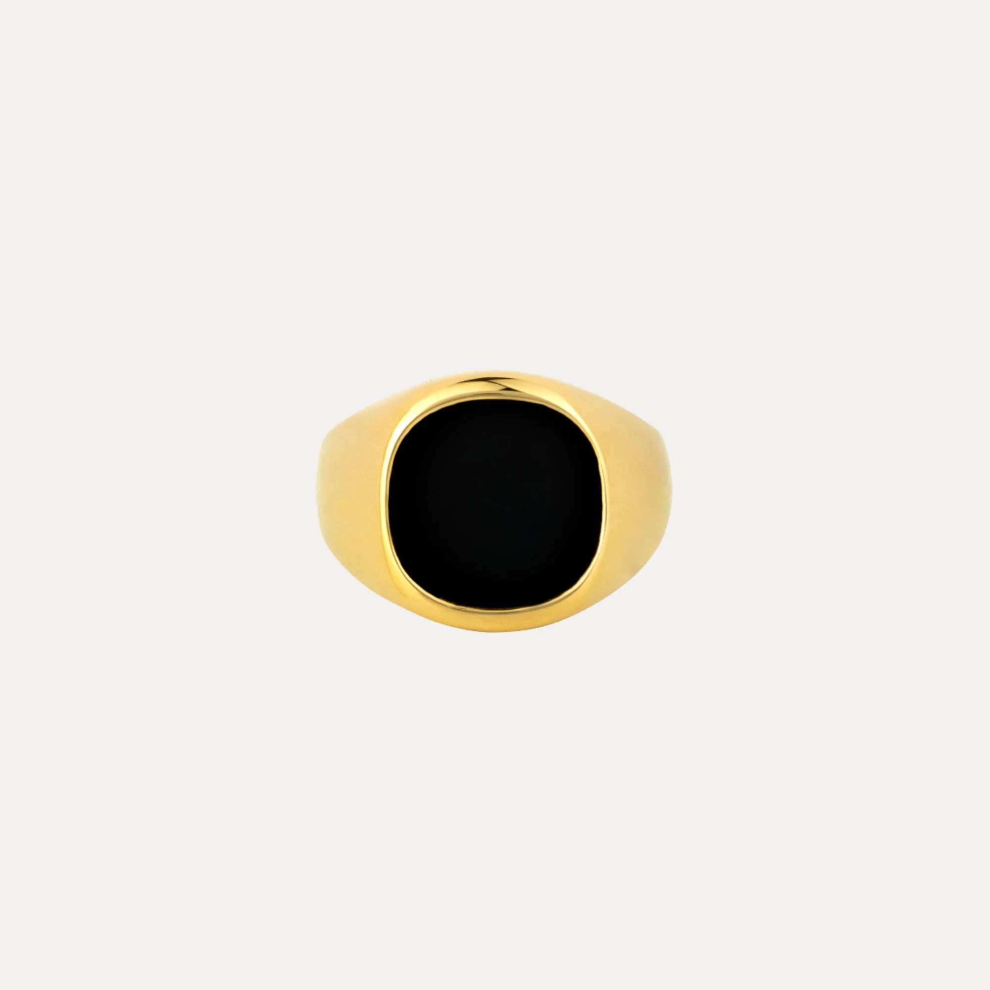 Large Black Onyx Signet Ring - Silver - Image 7