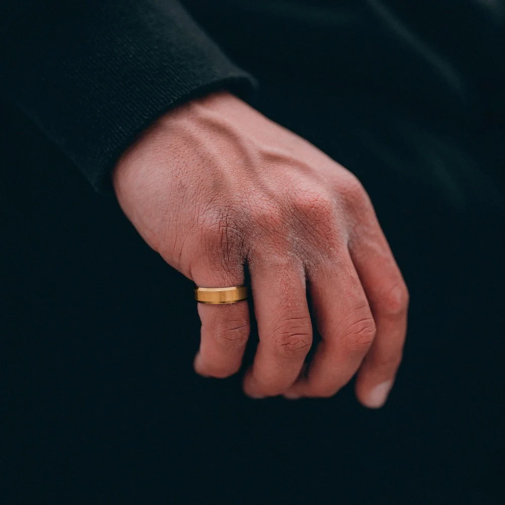 Brushed Band Ring - Gold - Image 3