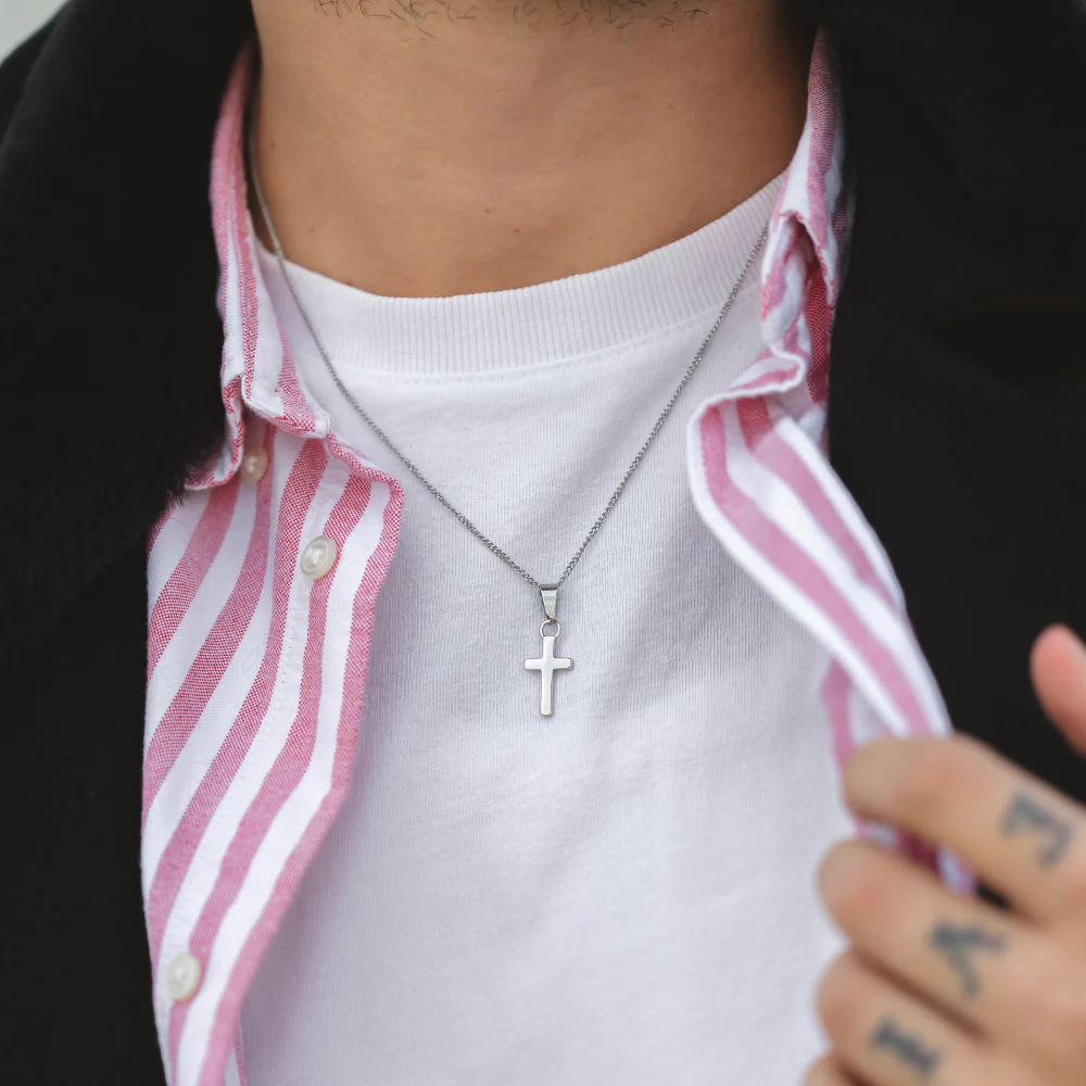 Mini Cross (Thin Chain) - 925 Silver - Image 4