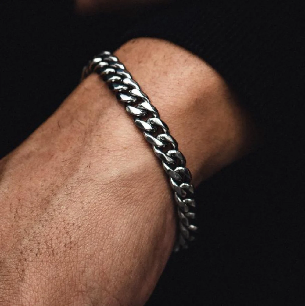 Silver Cuban Bracelet (8MM) - Image 5