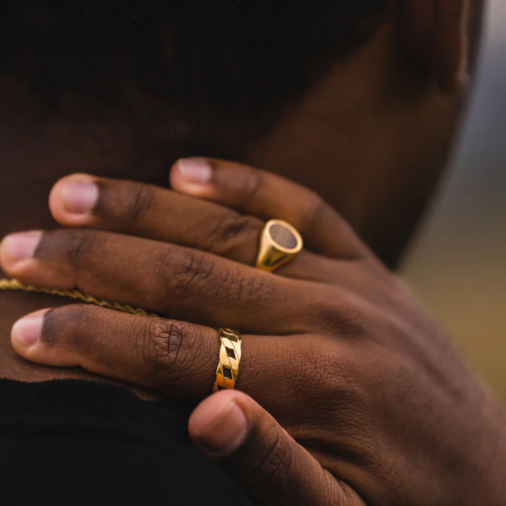 Tigers Eye Signet Ring - Gold - Image 5