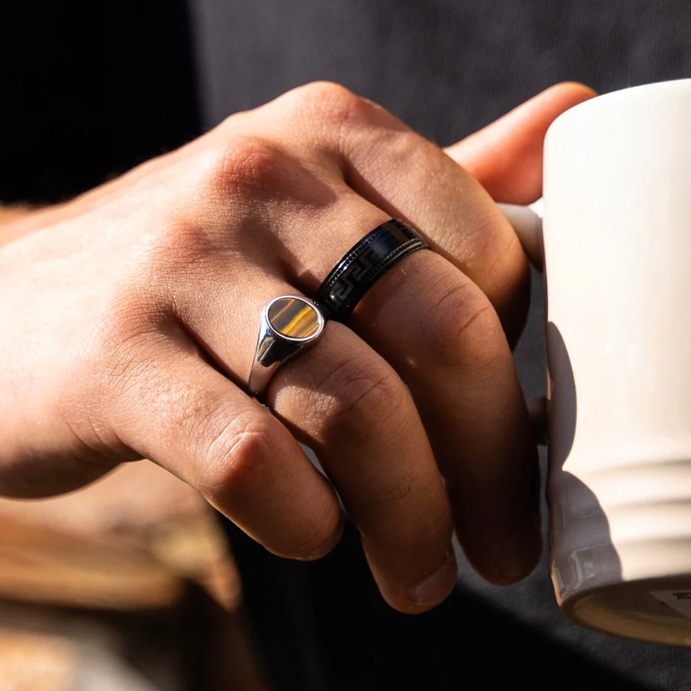 Tigers Eye Signet Ring - Silver - Image 3